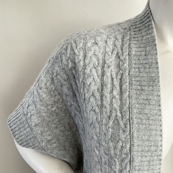 100% Cashmere Well With Cardigan Gray Open Front Oversized M - Picture 11 of 16